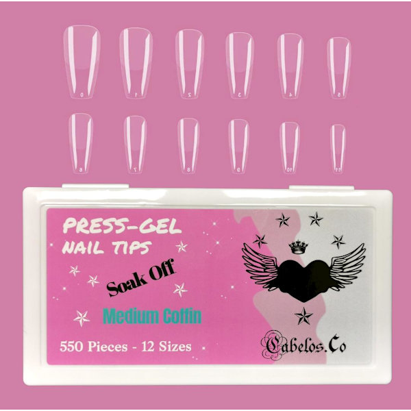 Gelé Nageltippar - Press-on Soft Gel Nail Tips Medium Stiletto