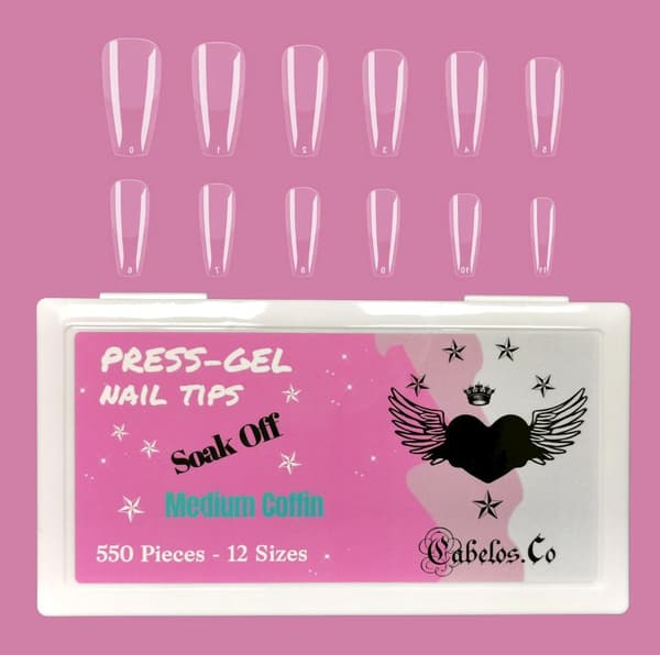 Gelé Nageltippar - Press-on Soft Gel Nail Tips Medium Coffin
