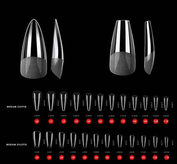 Gelé Nageltippar - Press-on Soft Gel Nail Tips Medium Stiletto