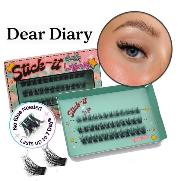 Stick-it Press-on Fransar – Förlimmade Lösögonfransar Utan Lim Dear Diary