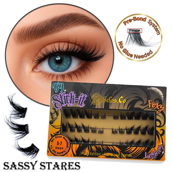 Stick-it Lashes – Foxy Edition Förlimmade Klusterfransar för Enkel Applicering Sassy Stares