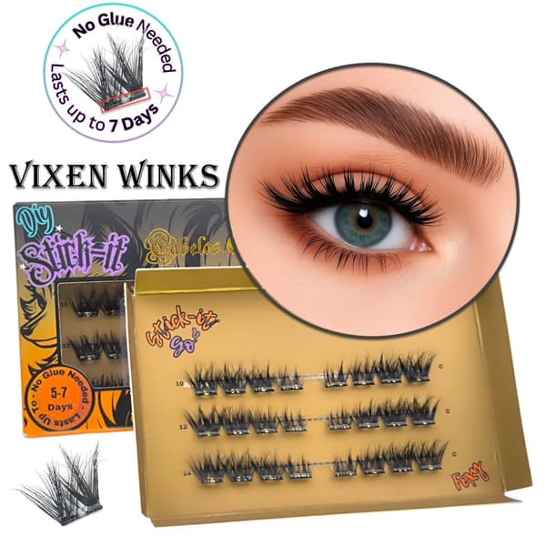 Stick-it Lashes Foxy Lösögonfransar för fransförlängning DIY Vixen Winks