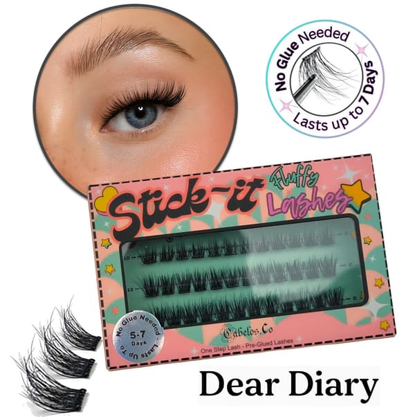 Stick-it Press-on Fransar – Förlimmade Lösögonfransar Utan Lim Dear Diary