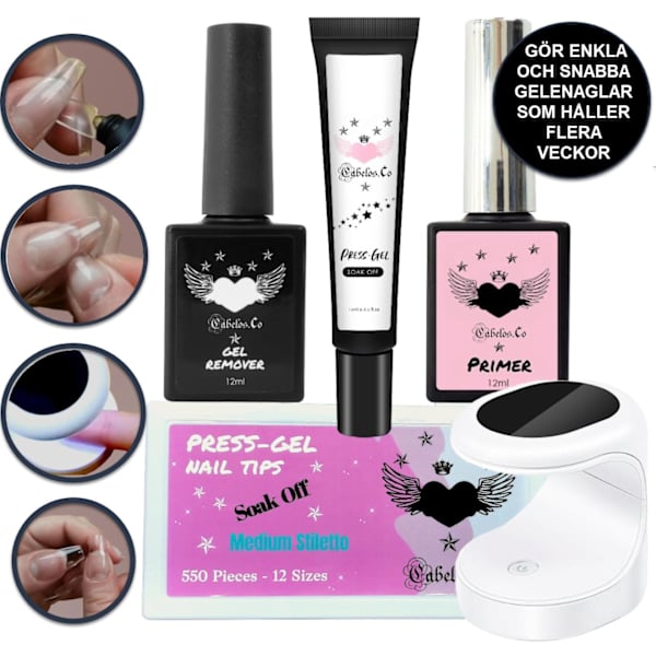 Press-on Soft Gel Nagelkit Medium Coffin Set