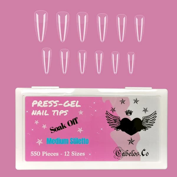 Gelé Nageltippar - Press-on Soft Gel Nail Tips Medium Stiletto