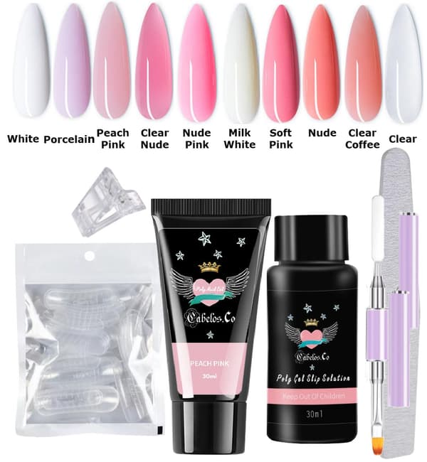 Gelenaglar- Poly Gel Nails Kit Porcelain