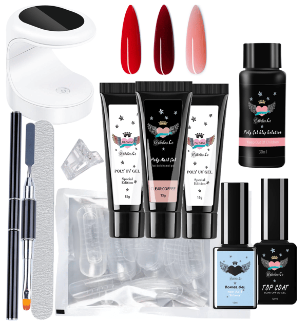 Polygel Nagelkit - Gelenaglar Kit Glossy Topplack