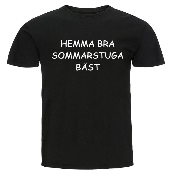 T-shirt - Hemma bra sommarstuga bäst Black Storlek L