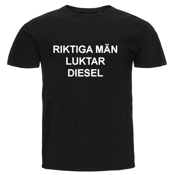 T-shirt - Riktiga män luktar diesel Black Storlek S