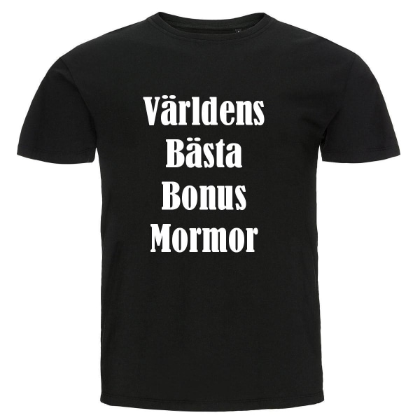 T-shirt - Världens bästa bonusmormor Black Storlek S