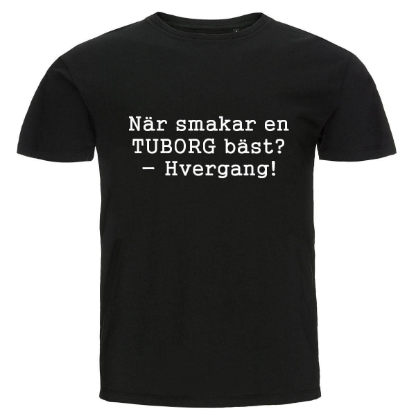 T-shirt - När smakar en TUBORG bäst? -Hvergang! Black Storlek XL