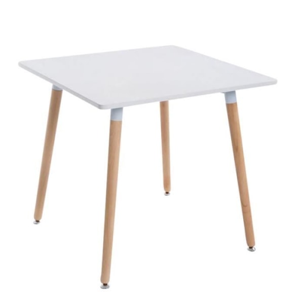 Køkkenbord kvadratisk supplement bord 4 ben i lyst træ 80x80 cm TAB10008