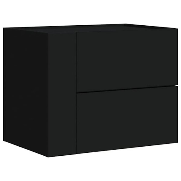 Sæt med 2 væghængte natborde med skuffer 45 x 30 x 35 cm i sort ingeniørtræ DEC036099 kastanj