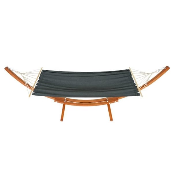 Hängmatta med ram - Ej specificerat - 320 cm - Massivt trä - 200 kg - Utomhus Brun, Grå