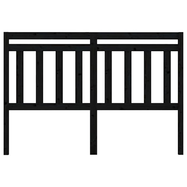 Hovedgærde til seng til soveværelse møbel 166 x 4 x 100 cm sort fyrretræ TDL0202217