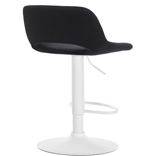 Barstole høje x2 med fodstøtte i sort velour, hvid metalbund 10_0004092 Vit