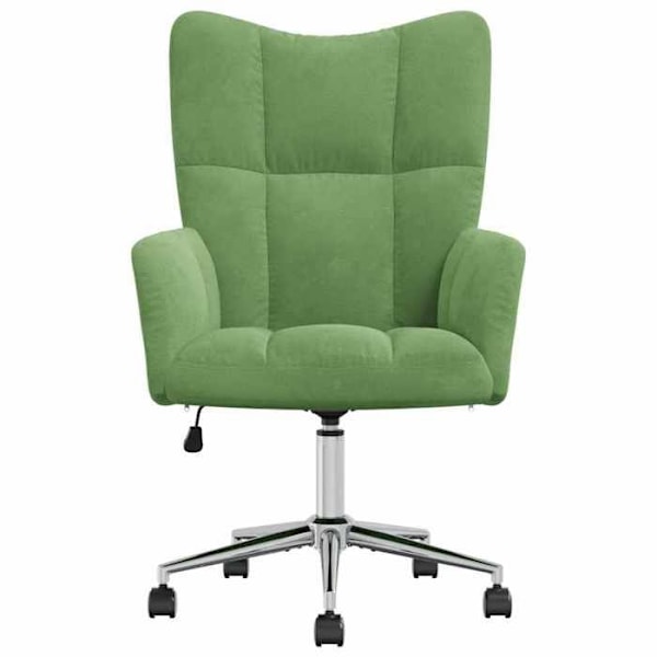 Lounge fåtölj soffa med hjul modern design i ljusgrön sammet DEC026777 Grön