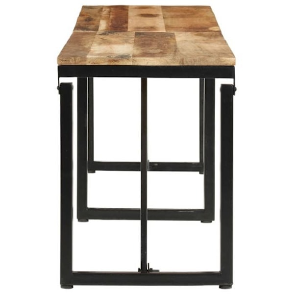 Köksbänk matplats 160 x 35 x 46 cm i massivt mörk mango trä och metall DEC024696 kastanj