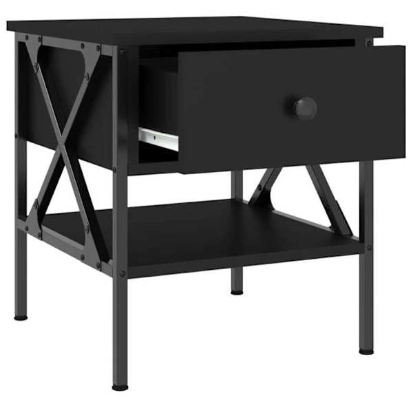 Natskab med skuffe og hylde 40 x 42 x 45 cm sort ingeniørtræ DEC034478 kastanj