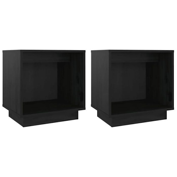 Set med 2 sängbord med öppet fack 40 x 30 x 40 cm svart furu DEC035505 kastanj