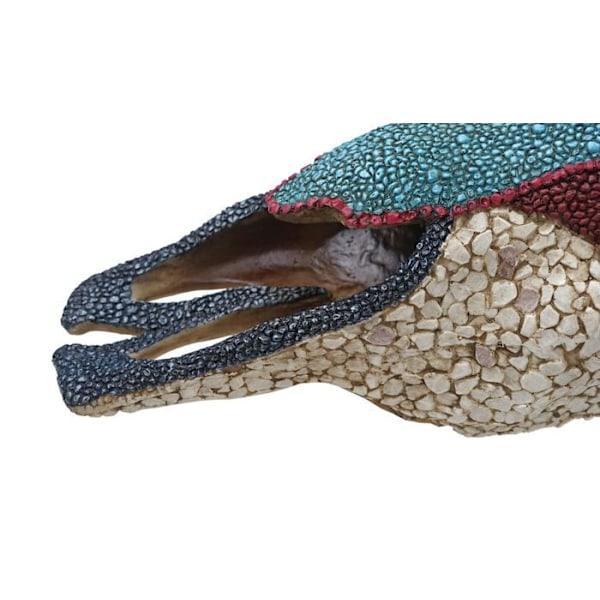 Vasikkaskull ja häränpää trofee mosaiikkipolyresiinistä 51x50x25cm 04_0002820 Flerfärgad