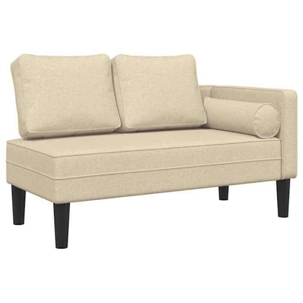 Meridienne stol lænestol sofa til indendørs brug med puder i creme stof DEC026067 Grädde