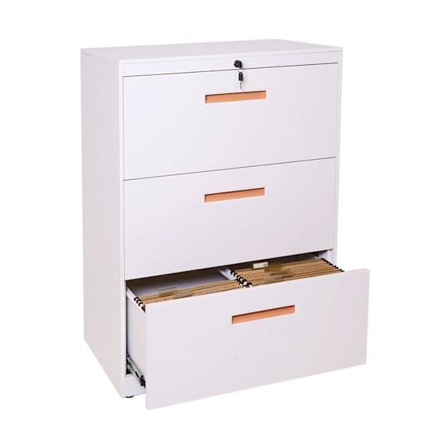 Toimisto kaappi teräksinen A4-lokerot lukittava 103 x 76 x 46 valkoinen