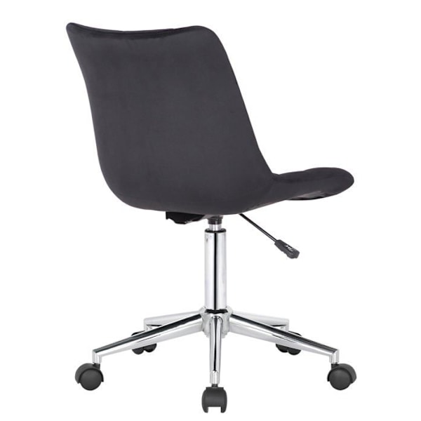 Kontorstol i sort velour med design på hjul, moderne, højdejusterbar BUR10600 Svart