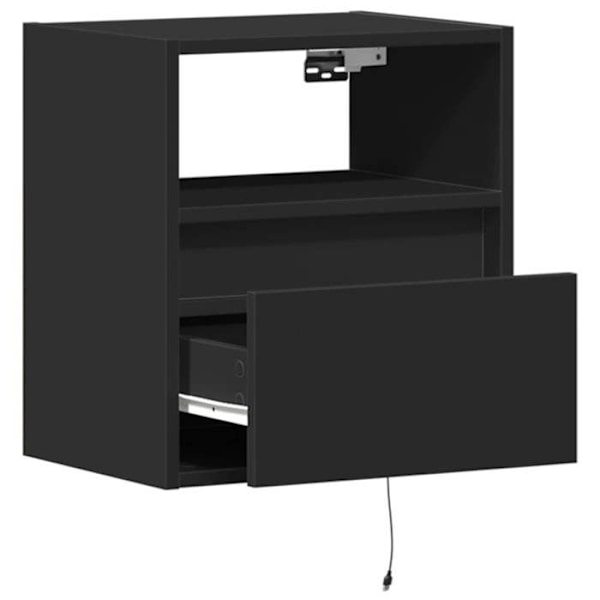 Seinänojatuoli LED-valoilla, joissa on laatikko ja musta MDF-osio DEC034205 kastanj