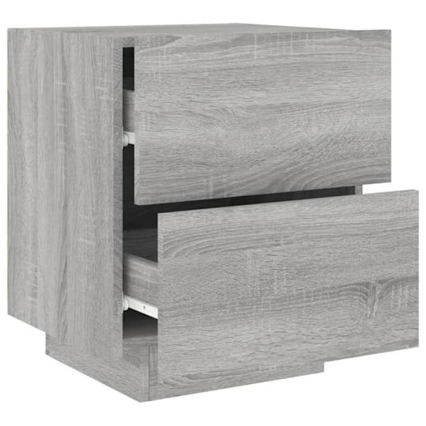 Yöpöytä, jossa on laatikko ja LED, 45 x 40 x 55 cm, harmaa MDF DEC032806 kastanj