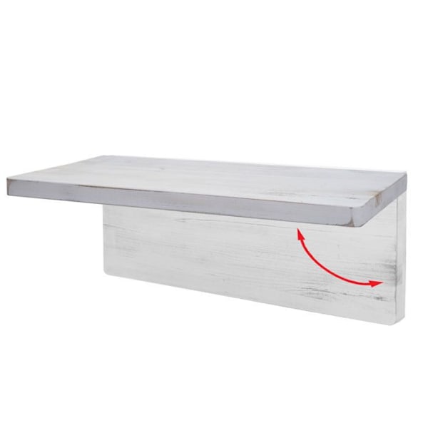 Vægmonteret køkkenbord med foldbar hylde i solidt foldbart træ 120x60cm hvidvasket 04_0005092 Vit