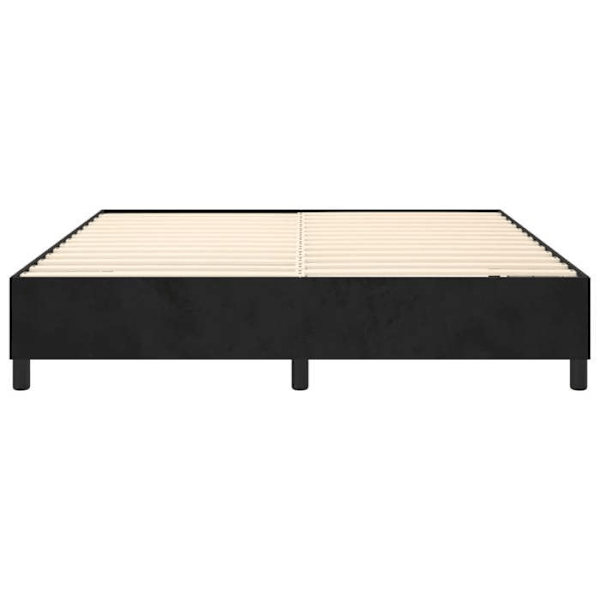 Sänky - TDL - 200x200 cm - Musta sametti - 2 paikkaa - Lameilla - Jalakset mukaan Svart