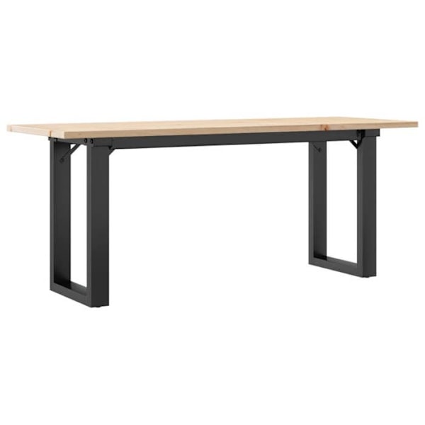 Rektangulärt soffbord i industristil 110 x 40 x 45 cm av furu och stål DEC036235 kastanj