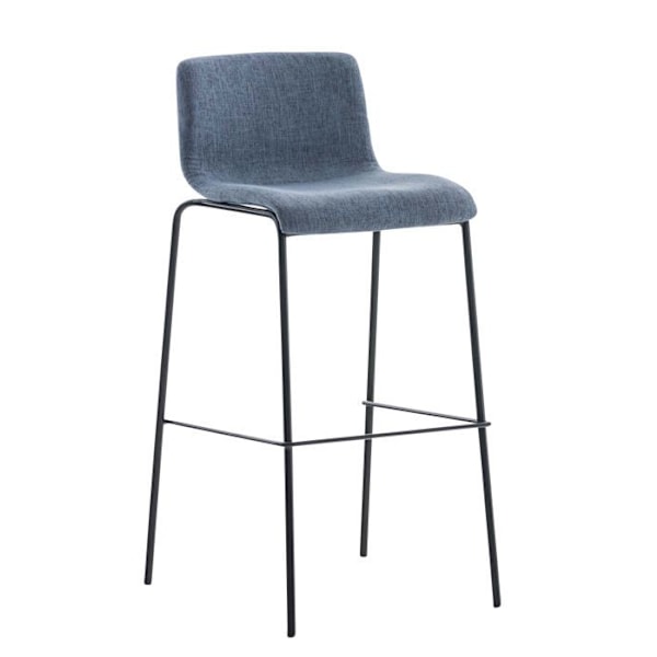Barstol x1 modern design stapelbar blå tygsits och 4 ben i svart metall 10_0004952 Blå