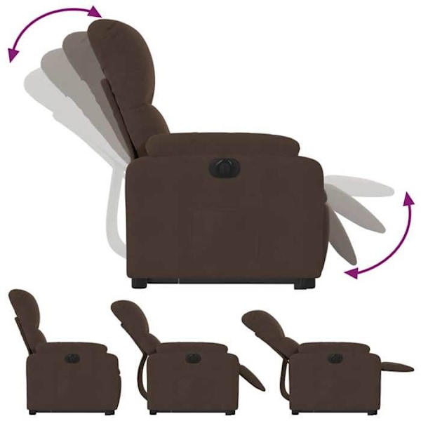 Soffa med TV-lägesfunktion och mycket bekväm elektrisk lyft i brunt mikrofiber DEC028457 kastanj