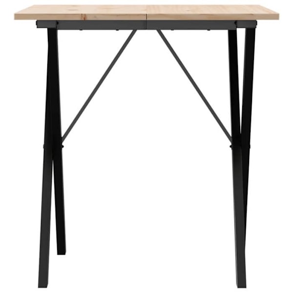 Industrielt design spisebord 70 x 70 x 75 cm i massivt fyrretræ og stål DEC036814 kastanj
