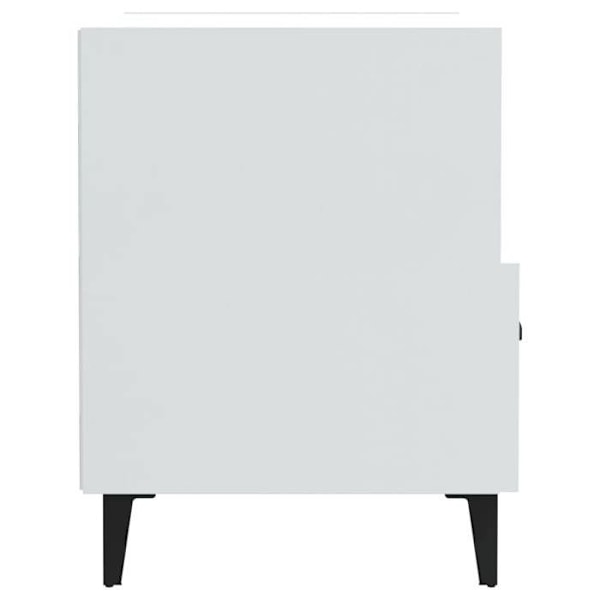 Sæt med 2 sengeborde med skuffe og åbent rum 40 x 35 x 47,5 cm i hvid højglans ingeniørt træ DEC035040 Vit