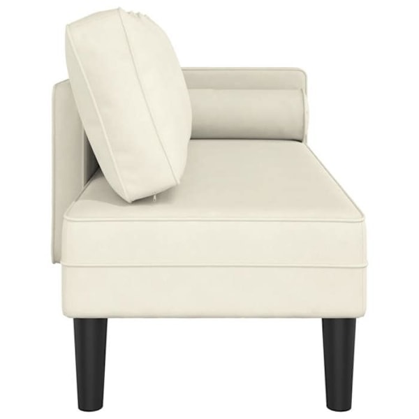 Meridienne chaise longue sohva sisätiloihin samettityynyillä, vaalee krem DEC026070 Grädde