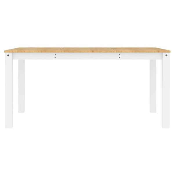 Moderni design-ruokapöytä 160 x 80 x 75 cm valkoista ja hunajapuun massiivipuuta DEC036901 Vit
