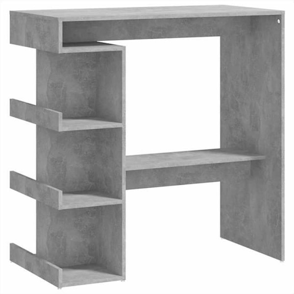 Multifunktionell sidobord med barbord och förvaringshylla i grå ingenjörsträ DEC036513 kastanj