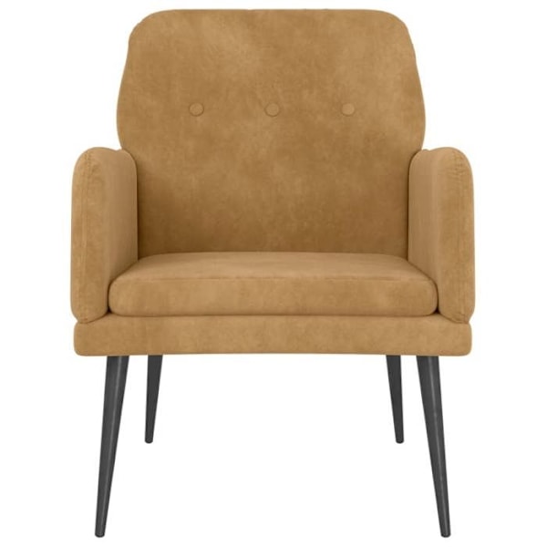 Design og moderne loungestol med armlæn 62 x 79 x 79 cm i brun velor DEC028631 kastanj