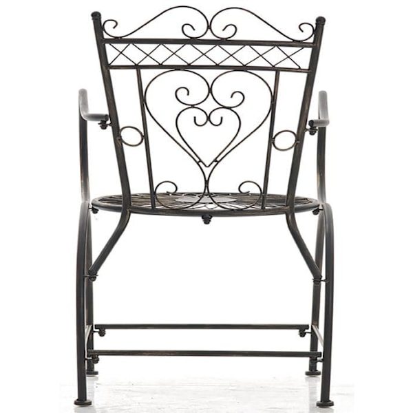 Sæt med 2 havestole med armlæn, balkon, terrasse, design rustikt i metal bronze 10_0002866 Brons