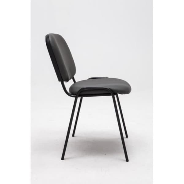 Besøgsstol - Décoshop26 - BUR10069 - Polstret sæde og ryg - Syntetisk læder - Grå
