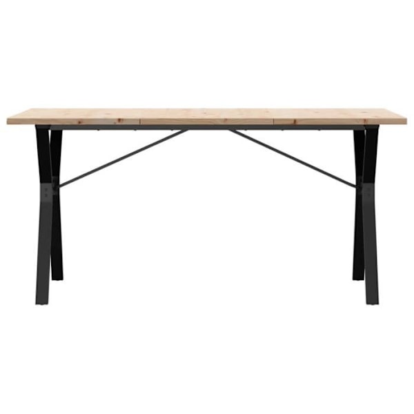 Industrielt design spisebord 160 x 80 x 75,5 cm i massivt fyrretræ og stål DEC036827 kastanj