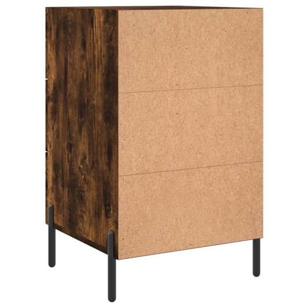 Natbord med 3 skuffer 40 x 40 x 66 cm ingeniørtræ brun og jern DEC033623 kastanj