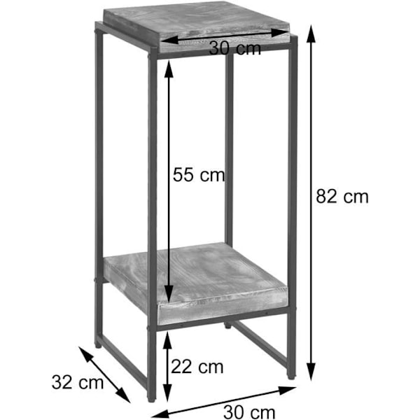 Plantesupport bordplade til blomster, sidebord i metal MDF mørkebrun 82
