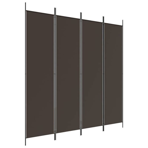 Paravent skillevæg 4 paneler 200 x 200 cm brun stof og jern DEC030874 kastanj