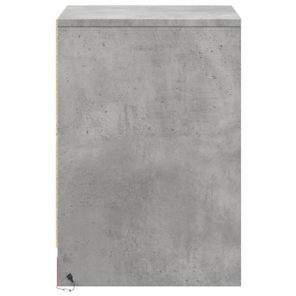 2 kpl yöpöytiä, joissa on laatikko ja LED, 38 x 34 x 50 cm, harmaan betonin värinen, DEC032854 kastanj