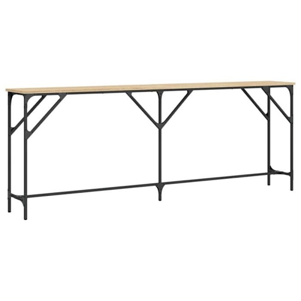 Sisäänkäynnin kaluste, elegantti konsolipöytä 200 x 29 x 75 cm insinööripuuta ja metallia DEC031944 kastanj