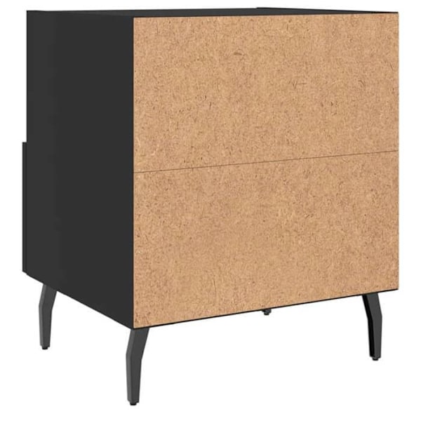 Sæt med 2 natborde med skuffe og åbent rum 40 x 35 x 47,5 cm sort ingeniørtræ DEC035534 kastanj